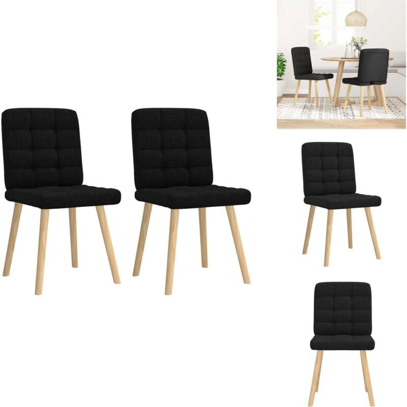 Vidaxl - Chaises à manger lot de 2 noir tissu - Chaise De Salle à Manger - Chaises De Salle à Manger - Chaise - Chaise De Cuisine