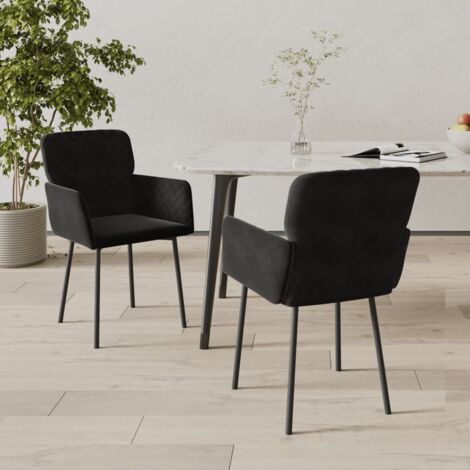 Chaises à manger lot de 2 Noir Velours vidaXL