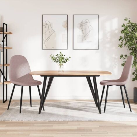 Chaises à manger lot de 2 rose velours vidaXL
