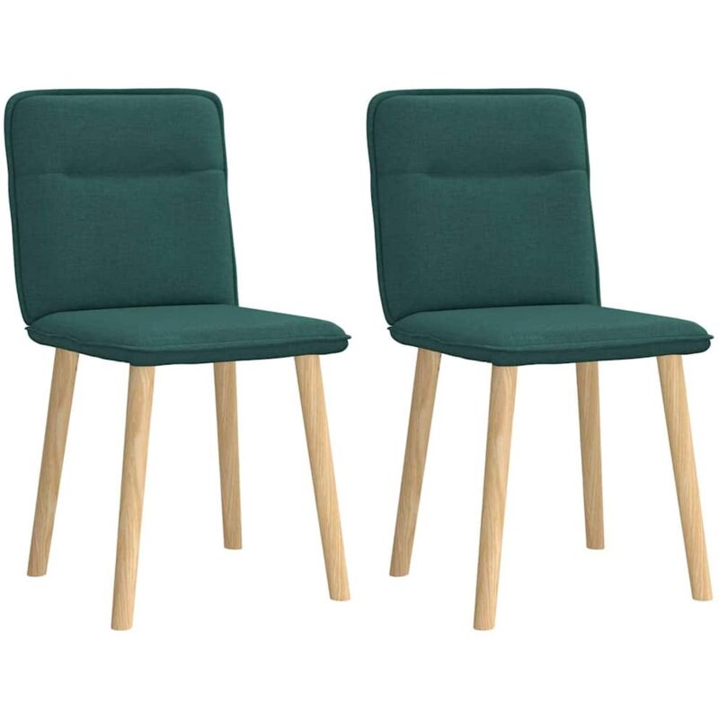 Chaises à manger lot de 2 vert foncé tissu Vidaxl