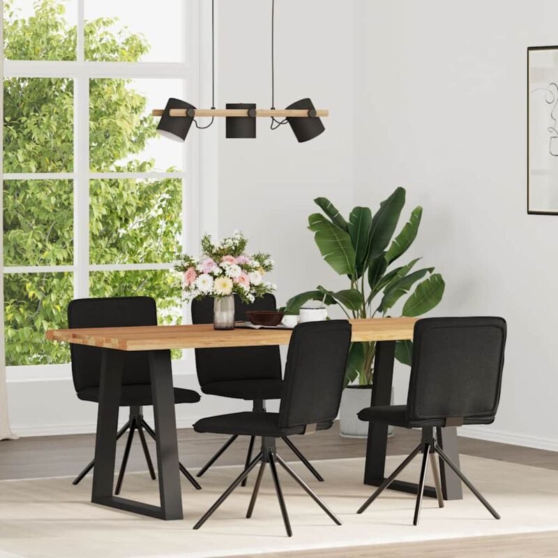 Chaises à manger lot de 4 noir tissu Vidaxl