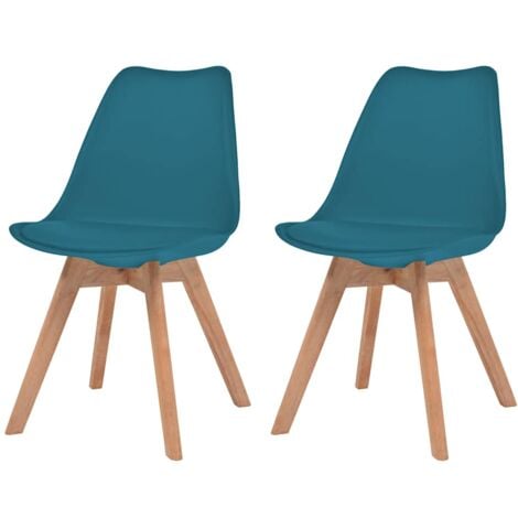 Chaises à manger lot de 2 Turquoise Plastique vidaXL