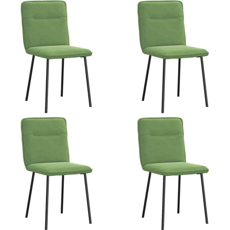 Chaises à manger lot de 4 vert clair velours vidaXL