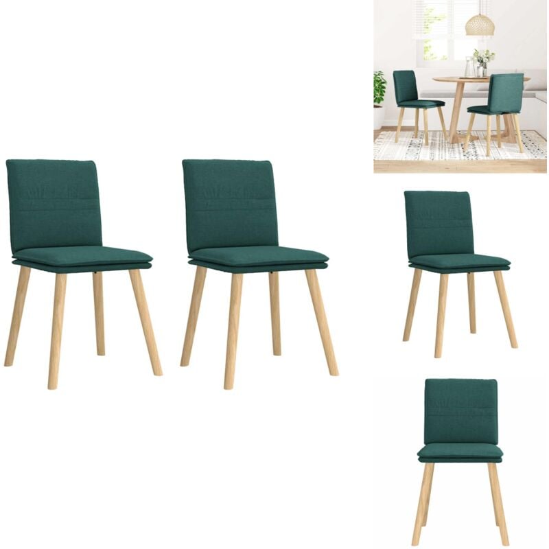 Chaises à manger lot de 2 vert foncé tissu - Chaise De Salle à Manger - Chaises De Salle à Manger - Chaise - Chaise De Cuisine