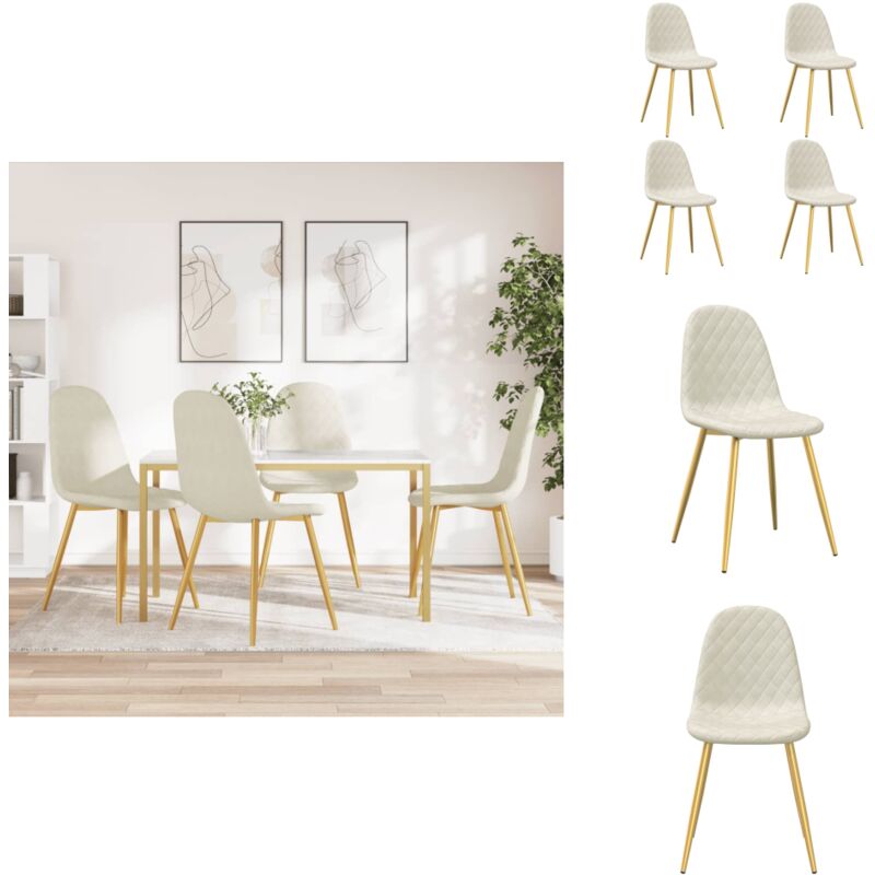 Chaises à manger lot de 4 crème velours - Chaise De Salle À Manger - Chaises De Cuisine - Chaises Confortables - Chaises Modernes - Chaises Design