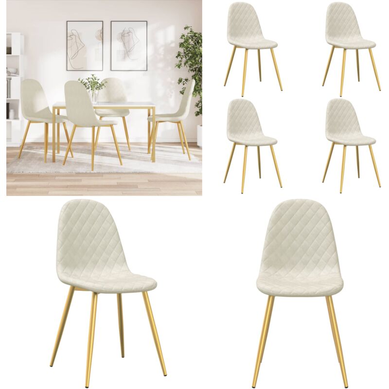 Vidaxl - Chaises à manger lot de 4 crème velours - Chaise De Salle à Manger - Chaises De Cuisine - Chaises Confortables - Chaises Modernes - Chaises