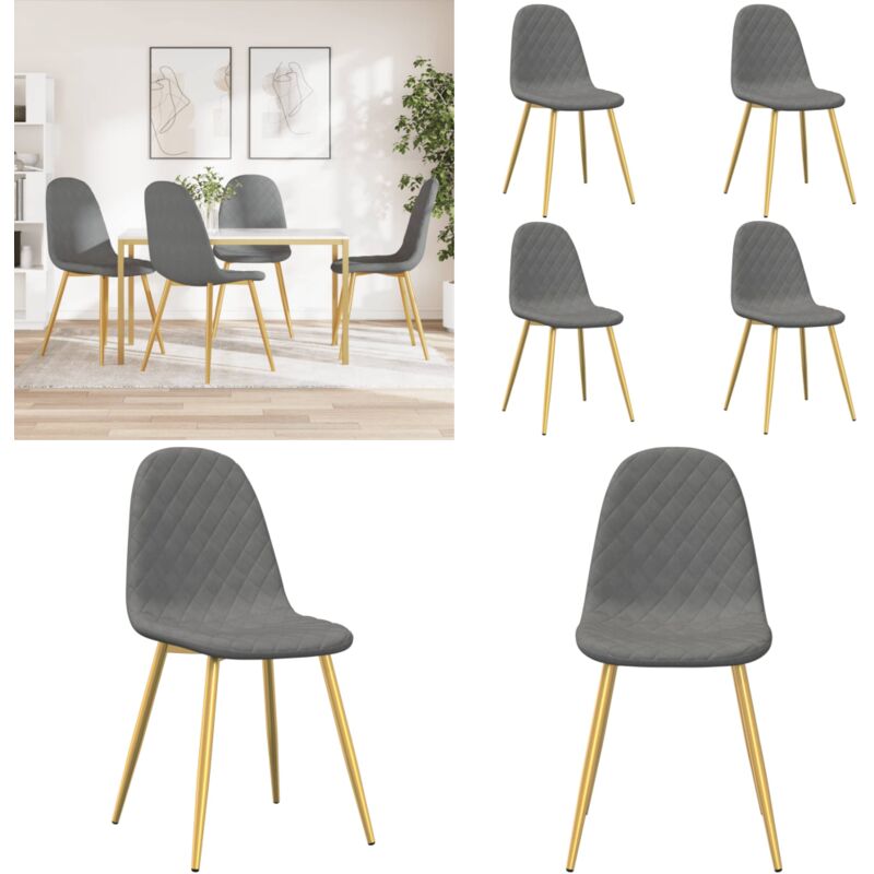 Vidaxl - Chaises à manger lot de 4 Gris clair Velours - Chaise De Salle à Manger - Chaises De Cuisine - Chaises Confortables - Chaises Modernes