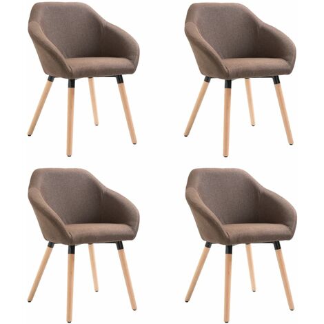 Chaises à manger lot de 4 marron tissu vidaXL