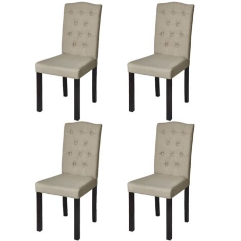 Chaises à manger lot de 4 poil de chameau tissu vidaXL