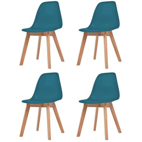 Chaises à manger lot de 4 Turquoise Plastique vidaXL