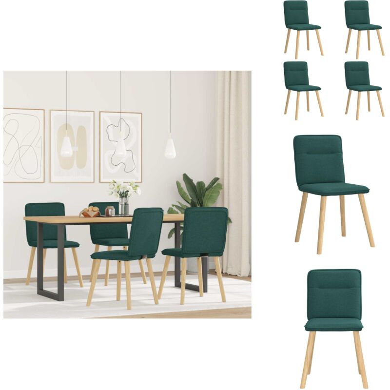 Vidaxl - Chaises à manger lot de 4 vert foncé tissu - Chaise De Salle à Manger - Chaises De Salle à Manger - Chaise - Chaise De Cuisine