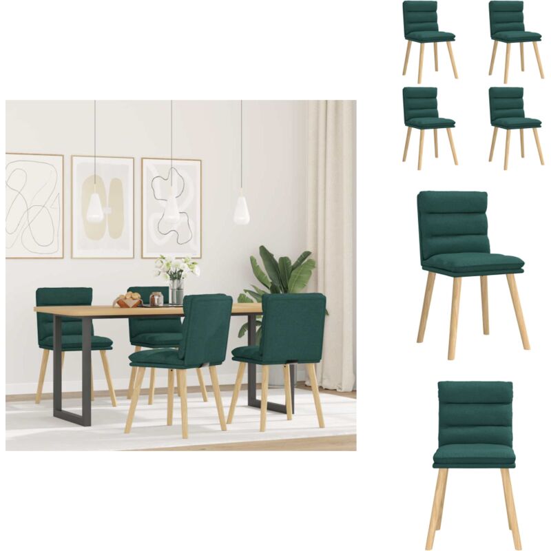 Vidaxl - Chaises à manger lot de 4 vert foncé tissu - Chaise De Salle à Manger - Chaises De Salle à Manger - Chaise - Chaise De Cuisine