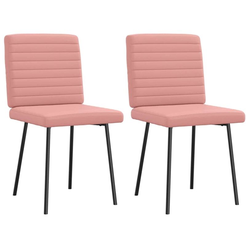 Chaises à manger lot de 2 rose similicuir Vidaxl