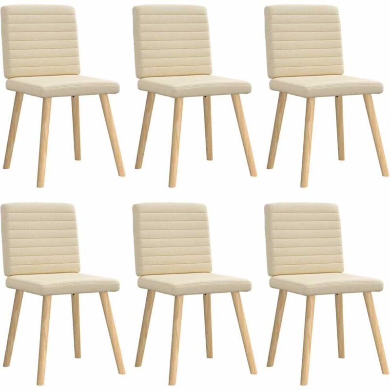 Chaises à manger lot de 6 crème tissu Vidaxl