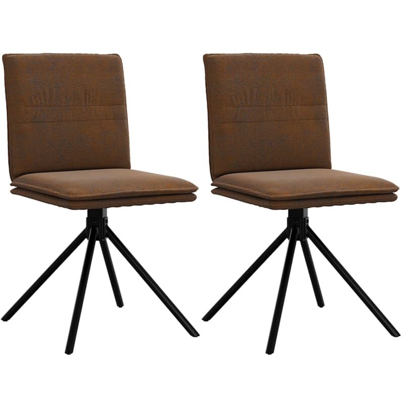 Chaise à manger marron similicuir daim - Vidaxl