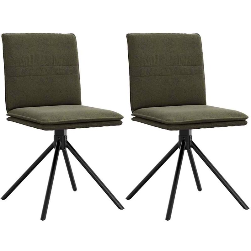 Chaise à manger vert armée similicuir daim Vidaxl