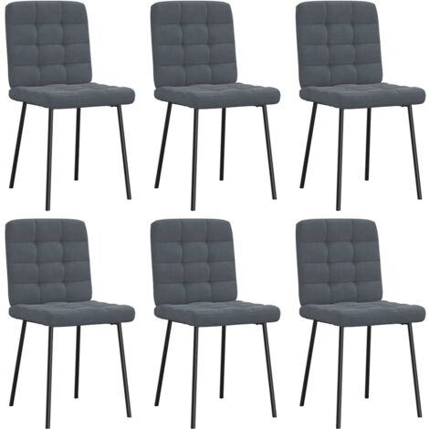Chaises à manger lot de 6 gris foncé velours vidaXL