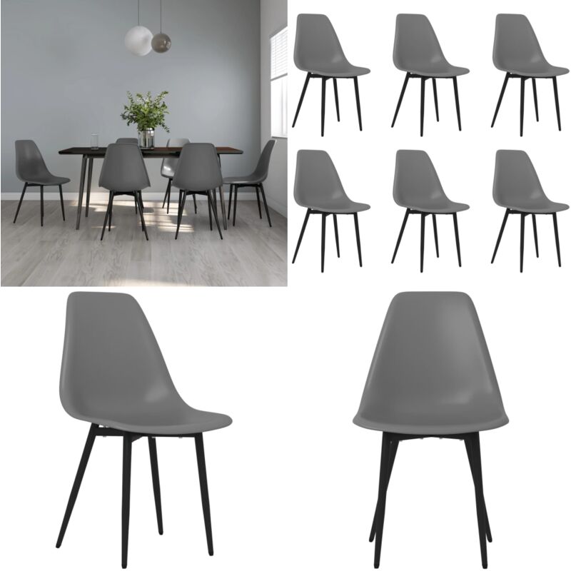 Vidaxl - Chaises à manger lot de 6 gris pp - Chaise De Salle à Manger - Chaise De Cuisine - Chaises Modernes - Chaises Design - Chaises Grises - Home