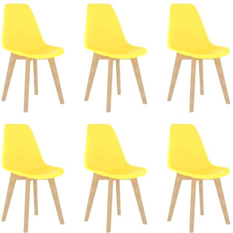 Chaises à manger lot de 6 jaune plastique vidaXL871010
