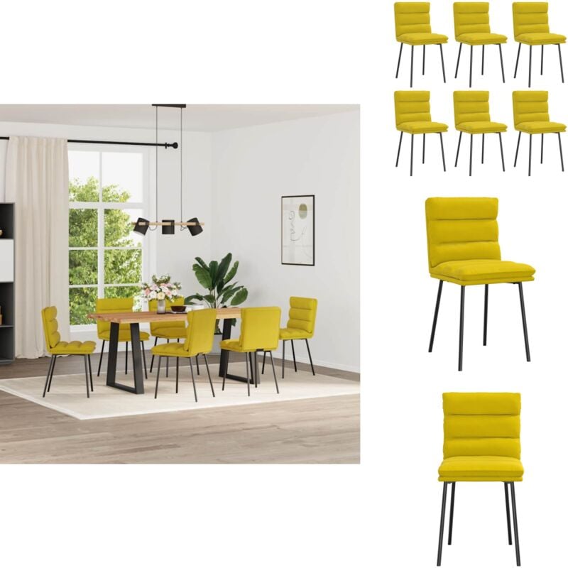 Vidaxl - Chaises à manger lot de 6 jaune velours - Chaise De Salle à Manger - Chaises De Salle à Manger - Chaise - Chaise De Cuisine