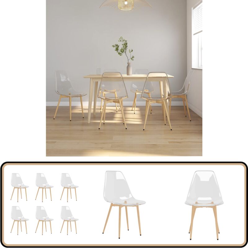 Vidaxl - Chaises à manger lot de 6 Transparent pet - Chaise De Salle à Manger - Chaise Transparente - Chaise Design - Chaise Contemporaine - Chaise