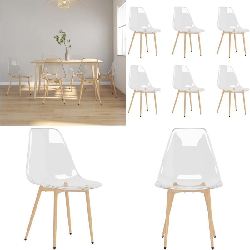 Vidaxl - Chaises à manger lot de 6 Transparent pet - Chaise De Salle à Manger - Chaise Transparente - Chaise Design - Chaise Contemporaine - Chaise