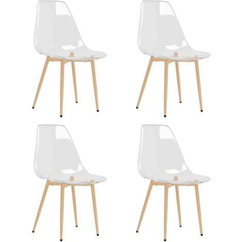 Chaises assise transparente et bois clair Penyla - Lot de 4