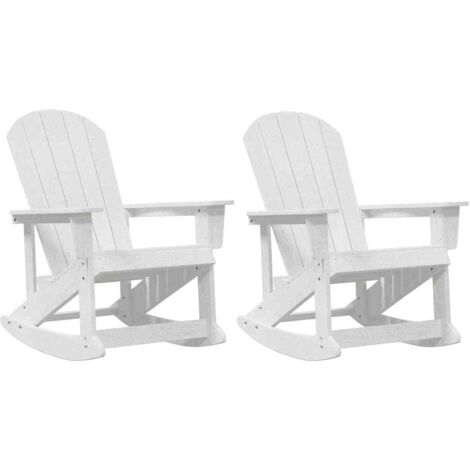 Chaises Berçantes Adirondack 2 pcs Blanc HDPE CFW128384