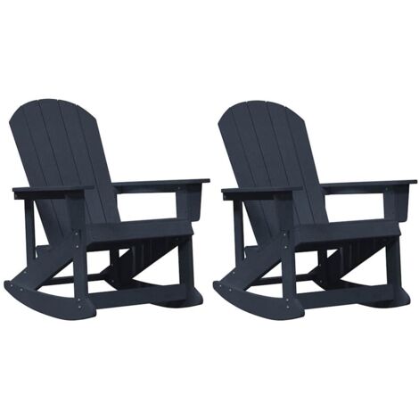Chaises Berçantes Adirondack 2 pcs Bleu marine HDPE CFW586906