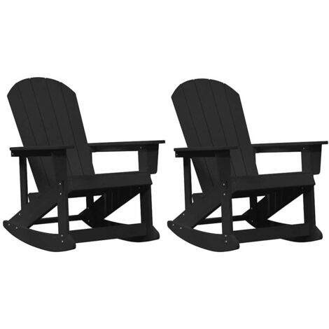 Chaises Berçantes Adirondack 2 pcs Noir HDPE CFW585196