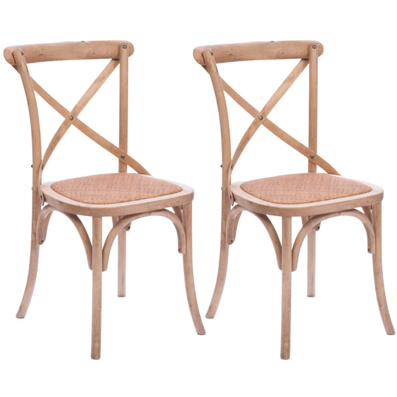 Hellin - Chaises bistrot en bois massif naturel (lot de 2) - estaminet