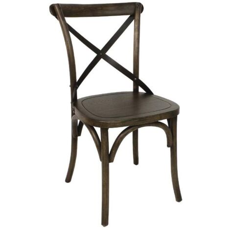 Chaises Couleur Noyer avec Dossier Croisé - Lot de 2 - Bolero
