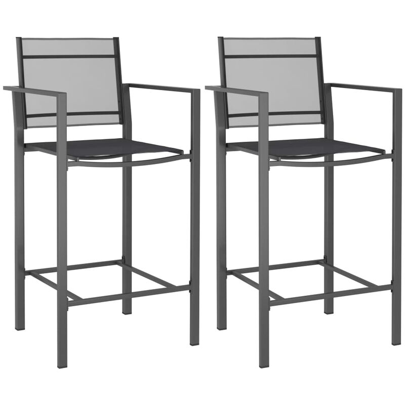 Chaises de bar 2 pcs Anthracite Textilène Chaises de bar 2 pcs Anthracite Textilène