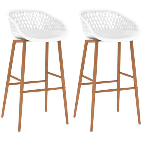 Chaises de bar 2 pcs Blanc