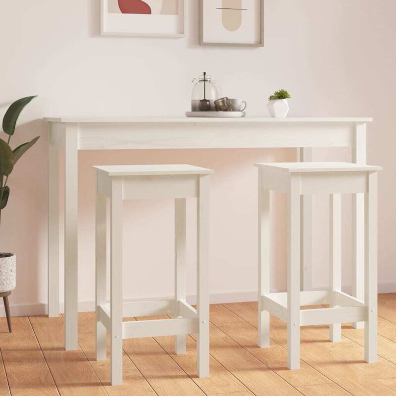 Vidaxl - Chaises de bar lot de 2 blanc 40x40x78 cm bois de pin solide
