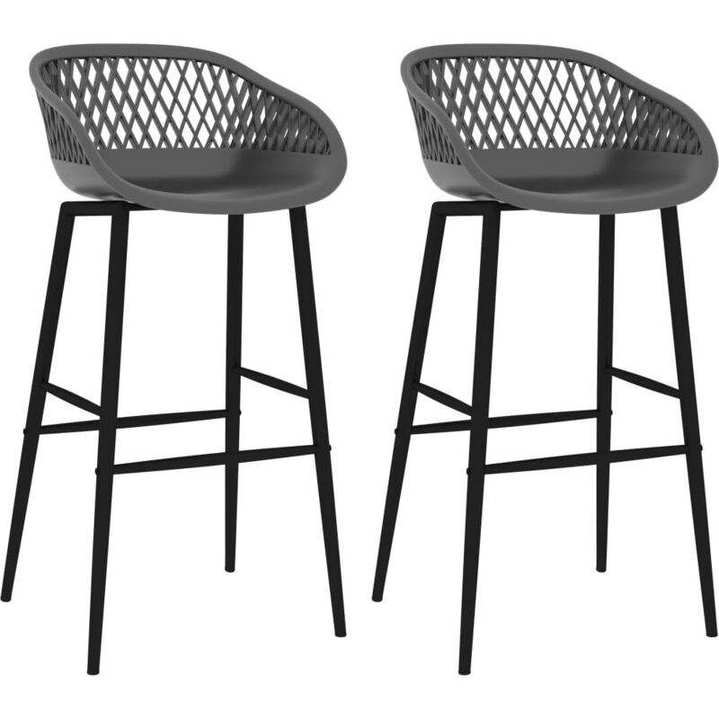 Vidaxl - Chaises de bar lot de 2 gris