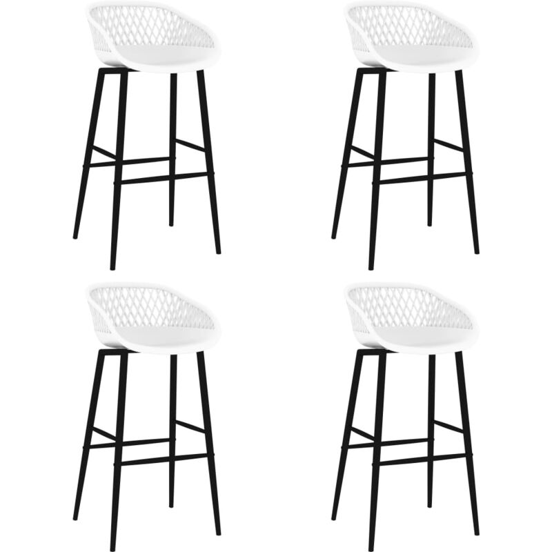 Vidaxl - Chaises de bar lot de 4 blanc
