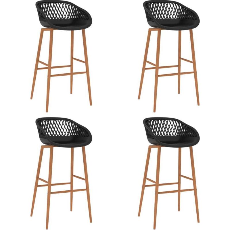 Vidaxl - Chaises de bar lot de 4 noir