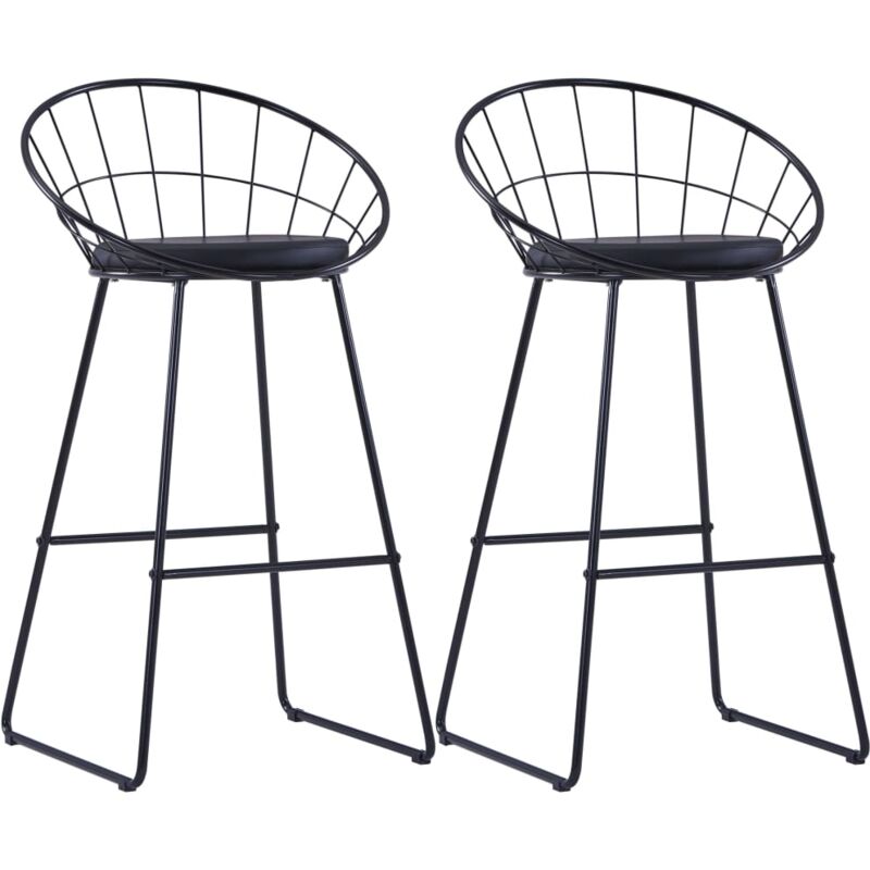 Vidaxl - Chaises de bar lot de 2 noir similicuir