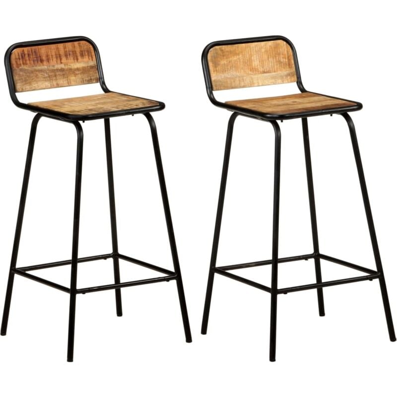 Vidaxl - Chaises de bar lot de 2 bois de manguier solide