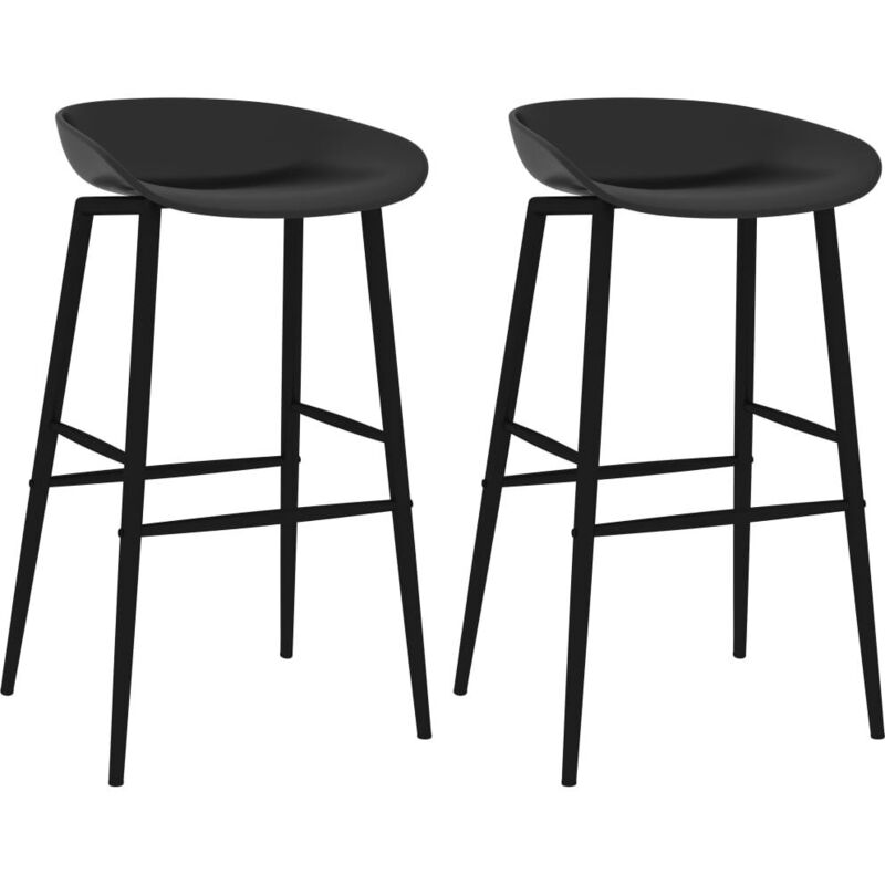 Chaises de bar lot de 2 noir Vidaxl
