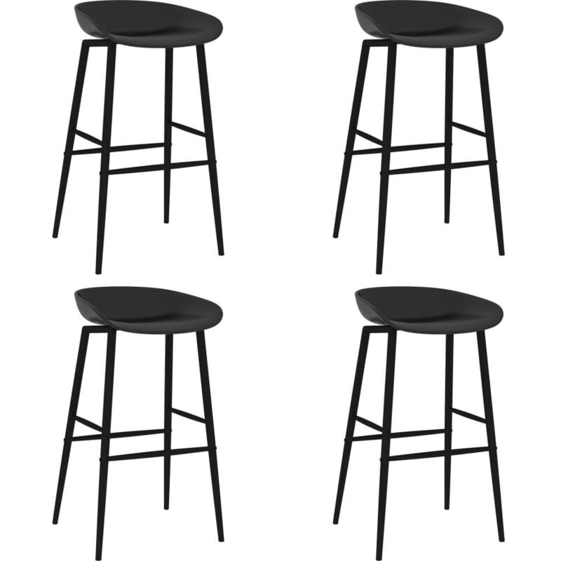Vidaxl - Chaises de bar lot de 4 noir