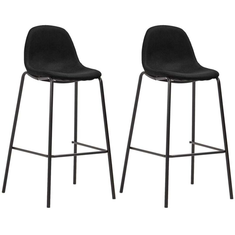 Lot de 2 Tabourets de bar Tabourets Hauts - Chaises Fauteuil de bar noir tissu vidaXL