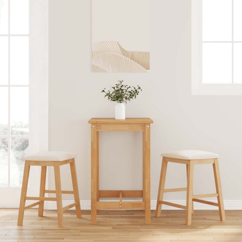 Vidaxl - chaises de bar avec coussins 2 pcs bois massif d'hévéa