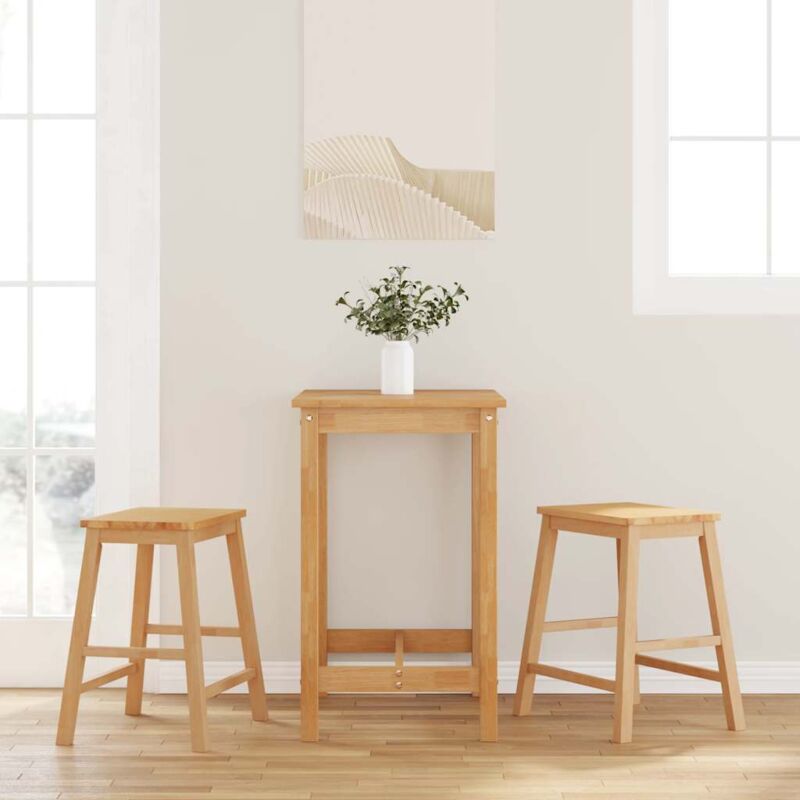 Vidaxl - Chaises de bar lot de 2 bois massif d'hévéa