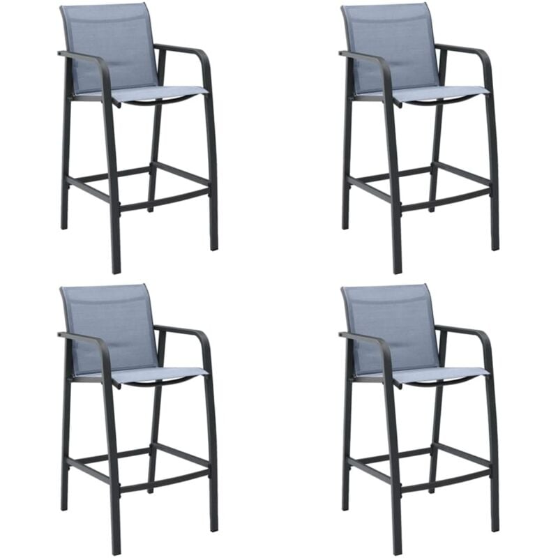 Chaises de bar de jardin 4 pcs Gris Txtilène
