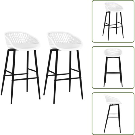 Chaises de bar lot de 2 blanc - Chaise De Bar - Tabouret De Bar - Chaise Design - Mobilier De Cuisine - Chaise Blanche