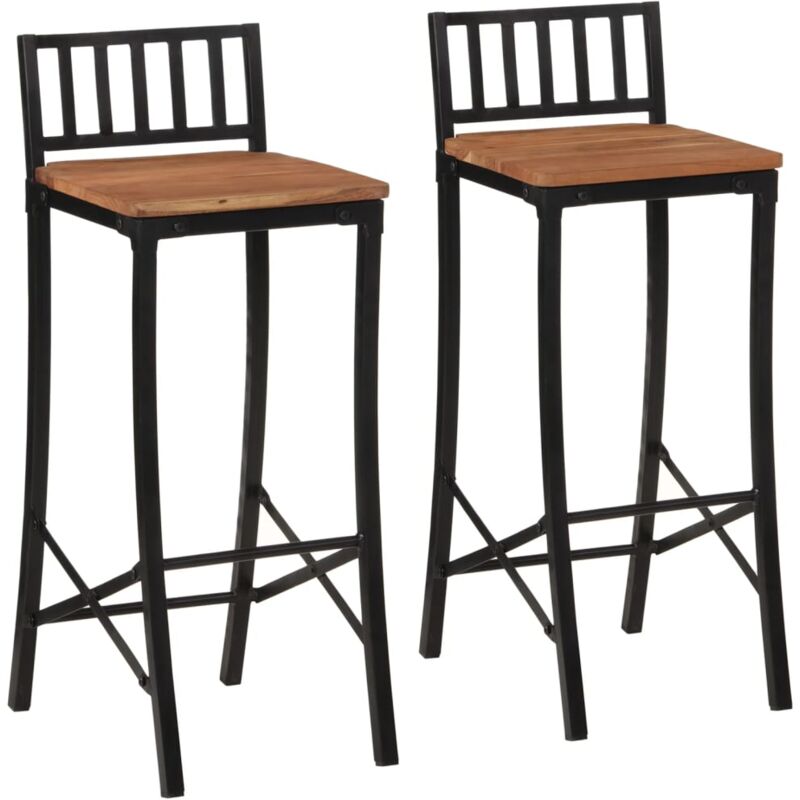 Vidaxl - Chaises de bar lot de 2 bois d'acacia massif