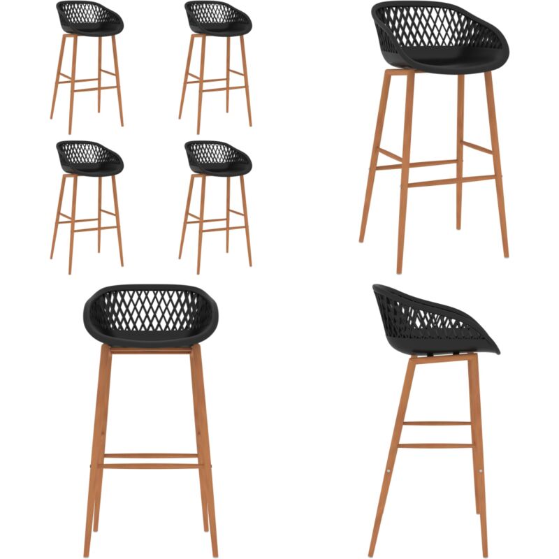 Vidaxl - Chaises de bar lot de 4 noir - Chaise De Bar - Tabouret De Bar - Chaises Noires - Meubles De Cuisine - Mobilier Tendance - Home & Living