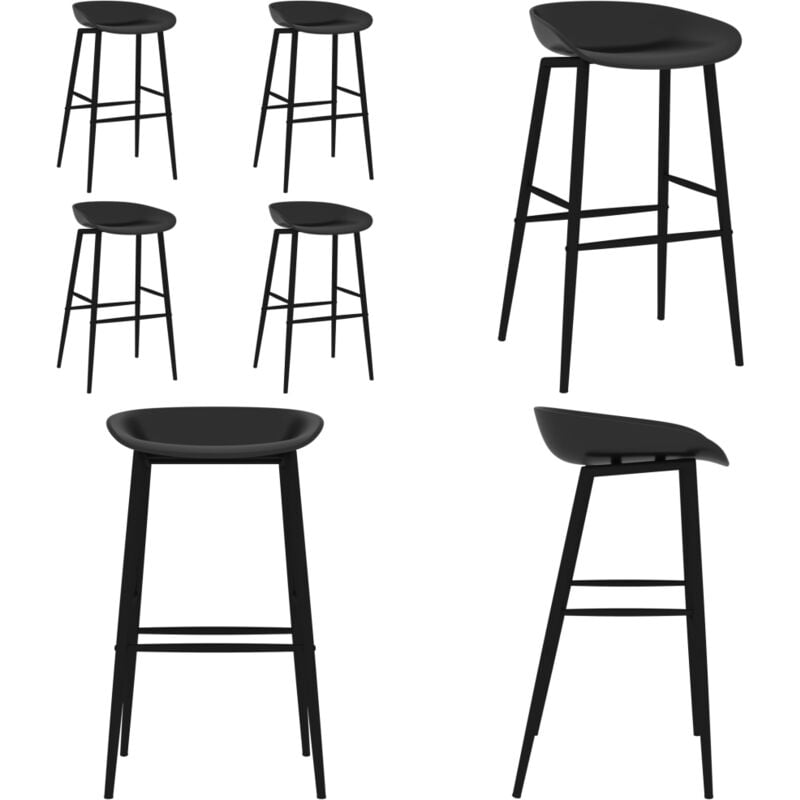 Vidaxl - Chaises de bar lot de 4 noir - Chaise De Bar - Chaises De Bar - Tabouret De Bar - Mobilier De Cuisine - Meubles De Salon - Home & Living